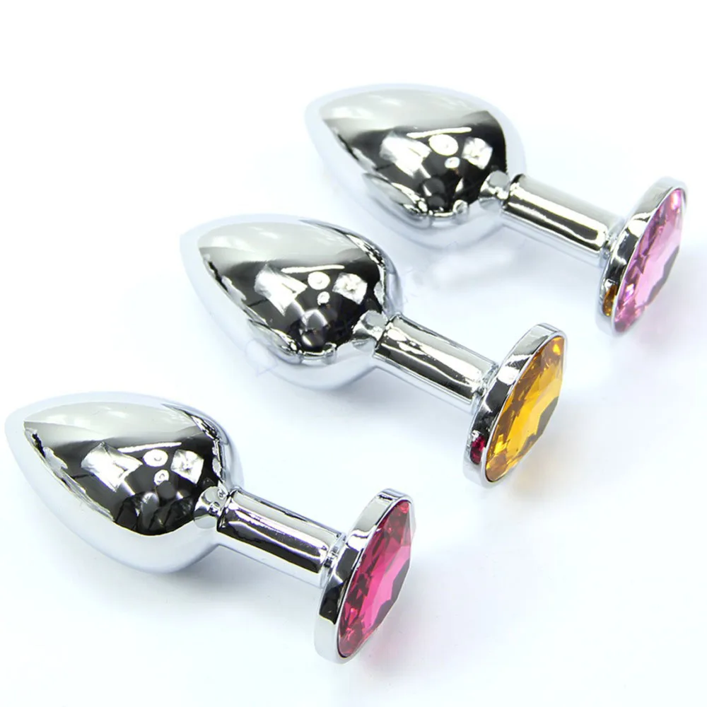 M Chromed Butt Plug Anal Insert Metal Jeweled Sexytoy Stopper Erotic Butt Plugs Crystal Jewelry, Adult Booty Anal Tube S00216 O4 - Anal Sex Toys