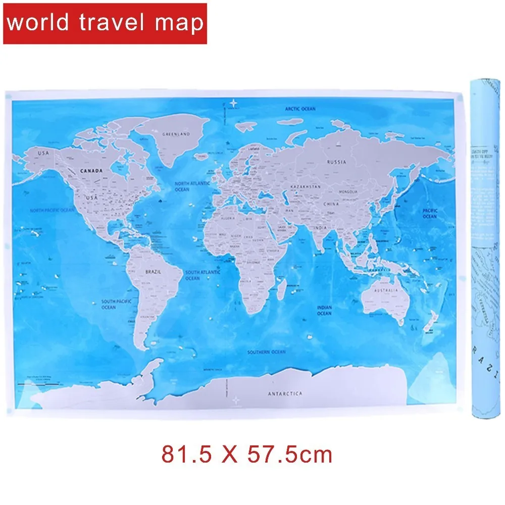 Роскошный синий океан карта мира путешествия Скретч Карта мира персонализированные путешествия царапины для карты комнаты украшения дома
