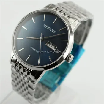 

Debert 40mm Smiple Sapphire Glass Blue Dial Automatic Movement Wrist Watch 2558