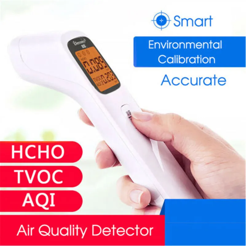 

LCD Digital Air Quality Monitor PM2.5/TVOC/HCHO/CO2 Detector Gas Analyzer Tool