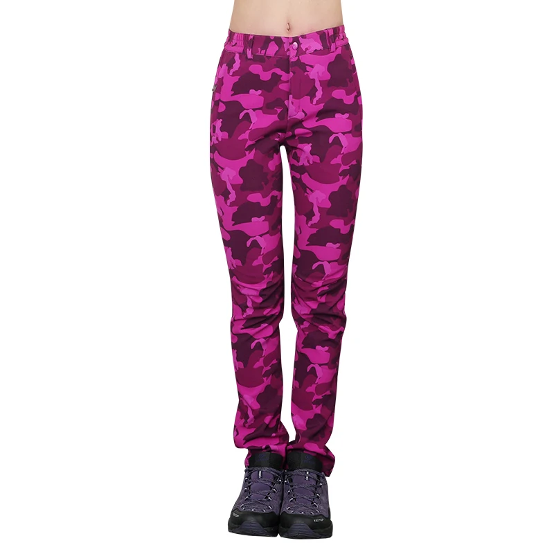 

Autumn Winter Women Outdoor Sports Pants Hiking Mountain Trousers Thick Fleece Trekking Soft Shell Windproof Water-resistance