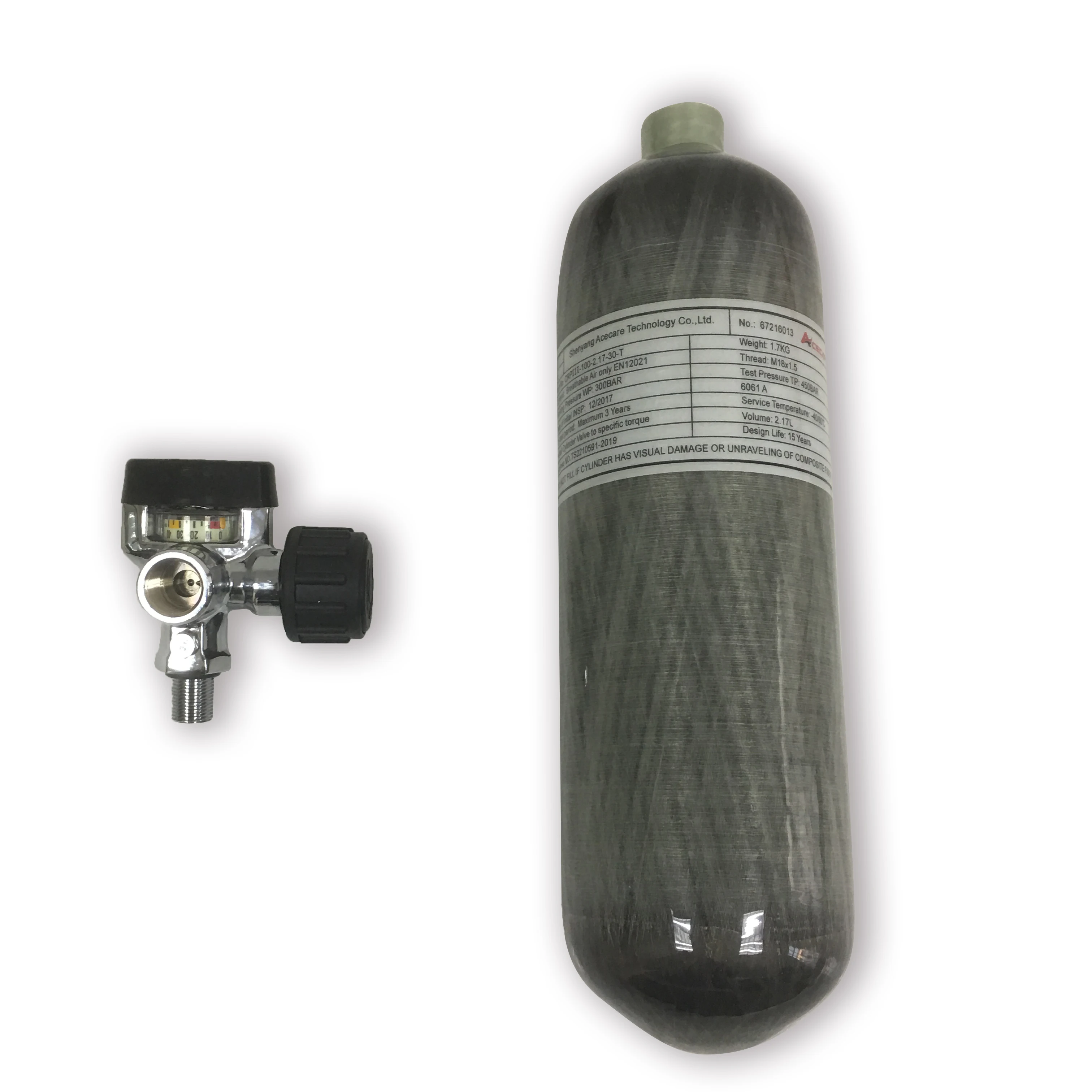 AC121721 hpa bottle 2.17L compressed air hunting weapon paintball tank carbon air rifles 5 5 breathing apparatus for diving