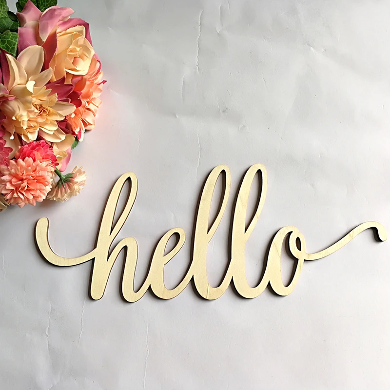 

1x Wedding "Hello" Letter Sign Decor Wooden Hello Letters Personalised Fonts Party Wedding Birthday Hanging Signs
