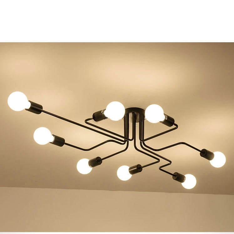 

Black Iron 8 Branching Bubble Chandelier Modern Chandelier Light Living Room Chandelier Lighting LED Ceiling Chandelier