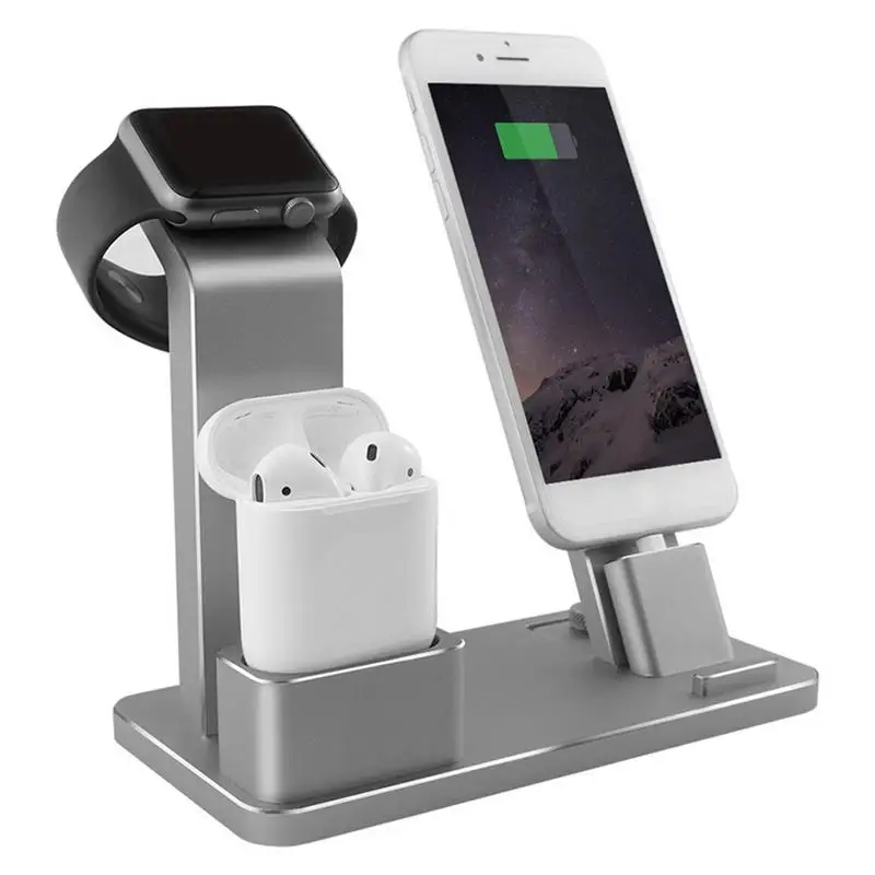 

Wireless Charging Stand Desktop Innovative Holder For Ios IWatch Phones Aluminum Alloy Matte Surface