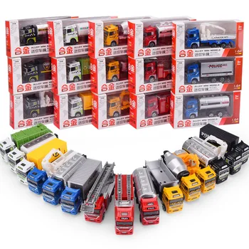 

15 Styles Multiple Choices Children Toy Car Simulation Car Inertial Alloy Fire Police Excavator Boy Car Model