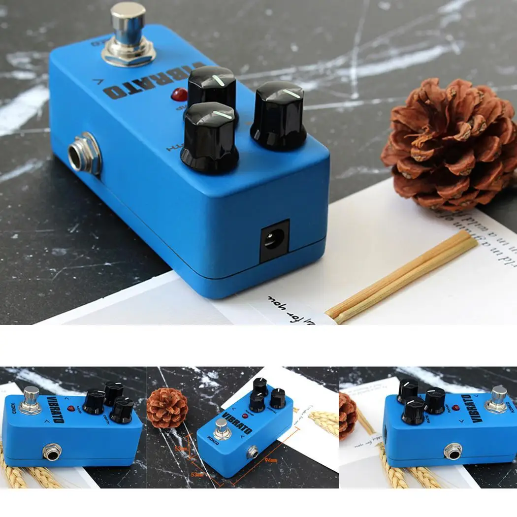 KOKKO FVB2 портативная Мини электрическая гитара Vibrato синий эффект педаль аксессуары