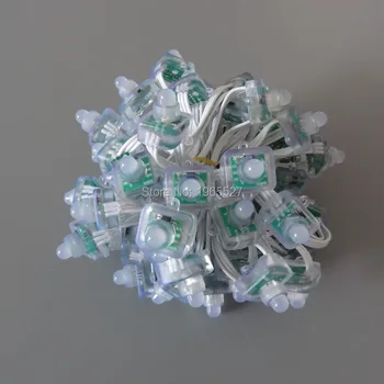 

18AWG wire 50pcs/string square DC 5V 12V WS2811 rgb pixel led string module light;all WHITE/GREEN/BLACK/RGB wire;Waterproof IP68