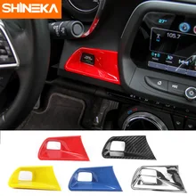 SHINEKA Arresto di Inizio del Motore Pulsante Trim Keyless Start Interruttore di Copertura per Chevy Camaro 2017 + Car Styling