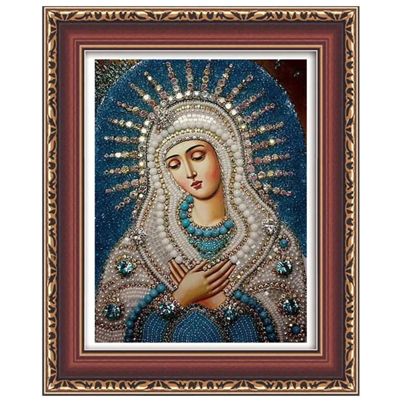 

Hot Sale Cross-Stitch New Style Leader 5d Diamond Painting Virgin Russia Wind Religious Crystal round Diamonds For Home Decorat