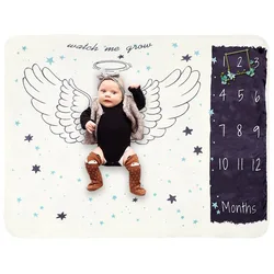 Baby Milestone Blanket Baby Photography Props Blanket Newborn 12 Monthly Photo Props Wings Floral Background Blanket Shooting Baby Milestone Blanket Baby Photography Props Blanket Newborn 12 Monthly Photo Props Wings Floral Background Blanket Shooting