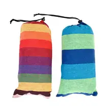 200*80cm Individual Hammock Portable Camping Garden Beach Travel Hammock Outdoor Ultralight Colorful Cotton Polyester Swing Bed
