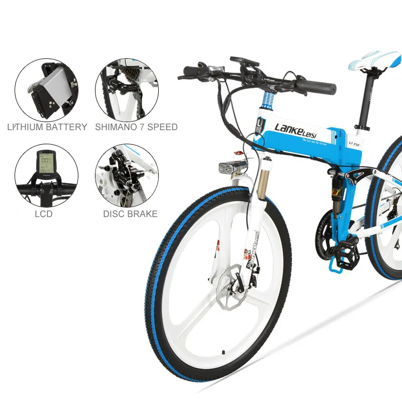 Sale Daibot Electric Mountain Bike Two Wheels Electric Scooters 48V 240W 7 Speed Disc Brake Removable Battery Electric Scooter Bike 2