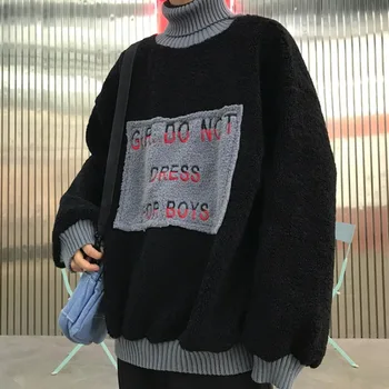 

Winter New Hoodies Men Warm Thick Fashion Letter Embroidery Casual Sweatshirt Man Long Sleeve Pullover Male Clothes Streetwear