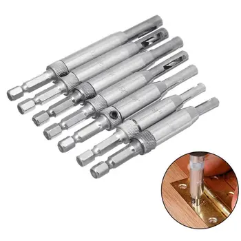 

7pcs HSS Self Centering Drill Bits Hinge Drill Bit Door Cabinet 5/64 7/64 9/64 11/64 13/64 1/4 for carpentry Furniture Maker
