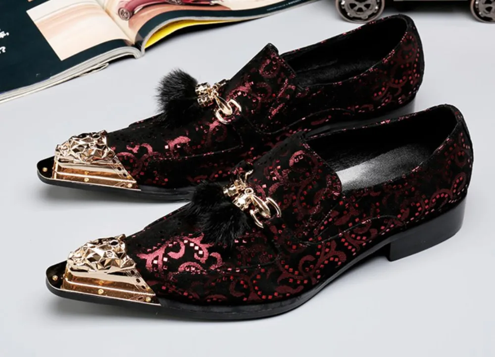

2018 Newest Men Wedding Genuine Leather Oxfords Shoes Slip On Charm Fashion Italian Dress Leather Oxfords Business Shoes
