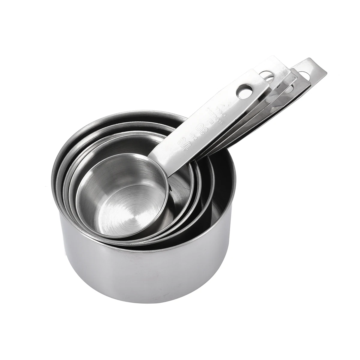 

5Pcs Stainless Steel Measuring Spoons Cups Set For Baking Graduated Metal Handle Kitchen Measuring Tool