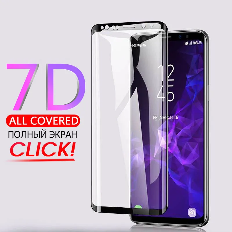 

7D Tempered Glass For Samsung Galaxy Note 9 Note8 Full Curved Edge Screen Protector For Samsung S8 S9 Plus Note9 Protective Film