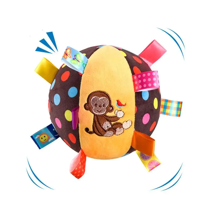 Harga Warna warni Lembut Bola Mainan Tangan Bell Rattle Mengembangkan Mainan Sentuh Gigitan Tertangkap Tangan Oball Bola untuk Bayi Belajar Menggenggam Anak hadiah