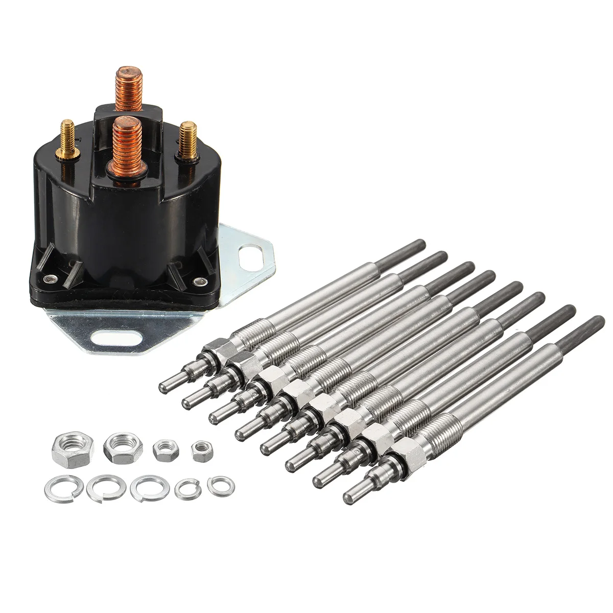 

9Pcs 7.3L Car PowerStroke For Diesel Glow For Spark Plug Glowplug Relay Solenoid Heater Plug For Ford For Spark & Glow Plugs