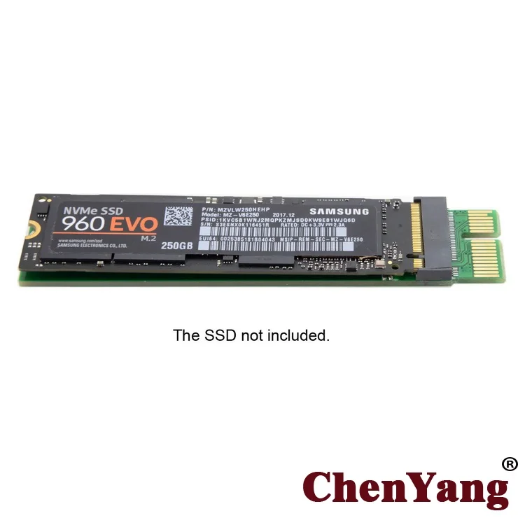 Chenyang PCI E 3 0 1x x1 вертикальный к NGFF M key NVME AHCI SSD адаптер для XP941 SM951 PM951 960 EVO SSD|Кабели