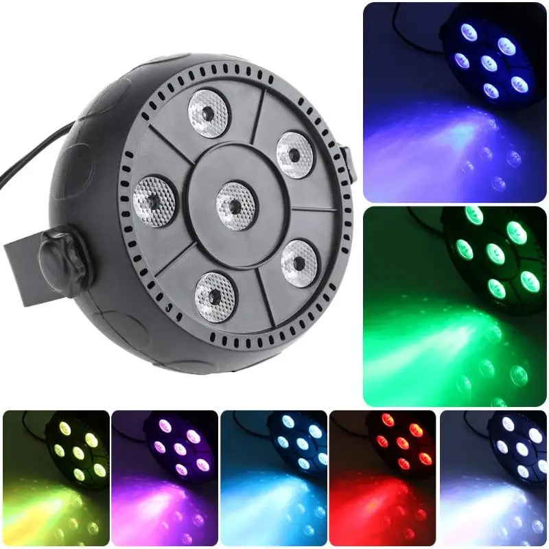 

AC 90-240V Voice-activated Mini RGB 6LED PAR Stage Light Indoor Disco Lamp Home Party Stage Lamp Holiday Lighting EU Plug