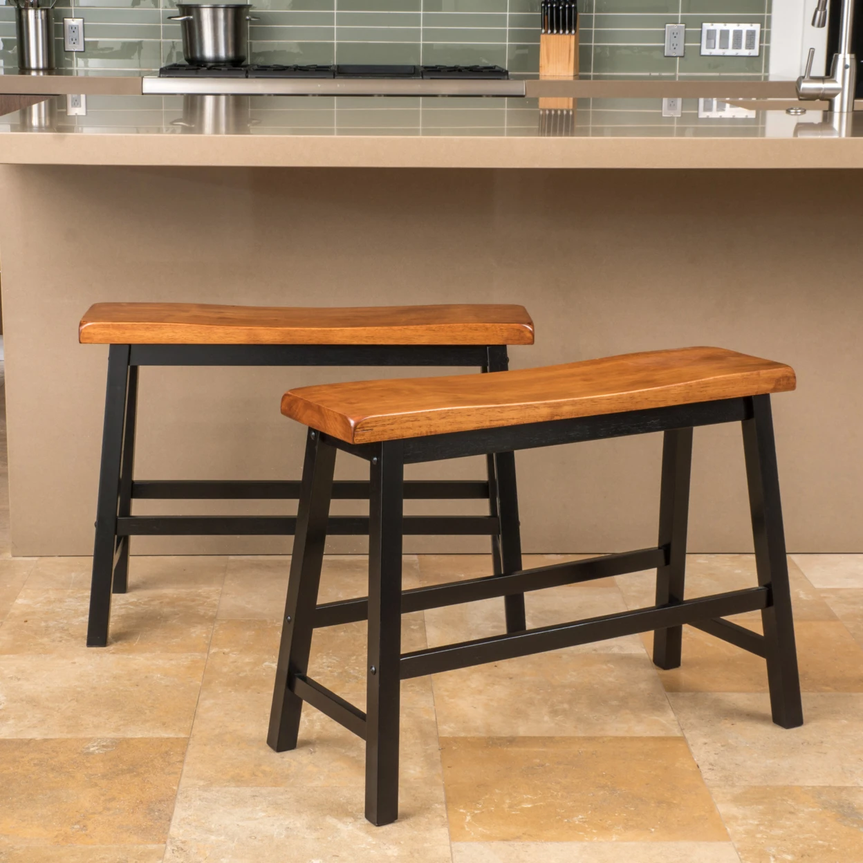 Toluca Saddle Wood 24 Inch Counter Dining Bench Set Of 2 Toluca Saddle Wood 24 Inch Counter Dining Bench Set Of 2