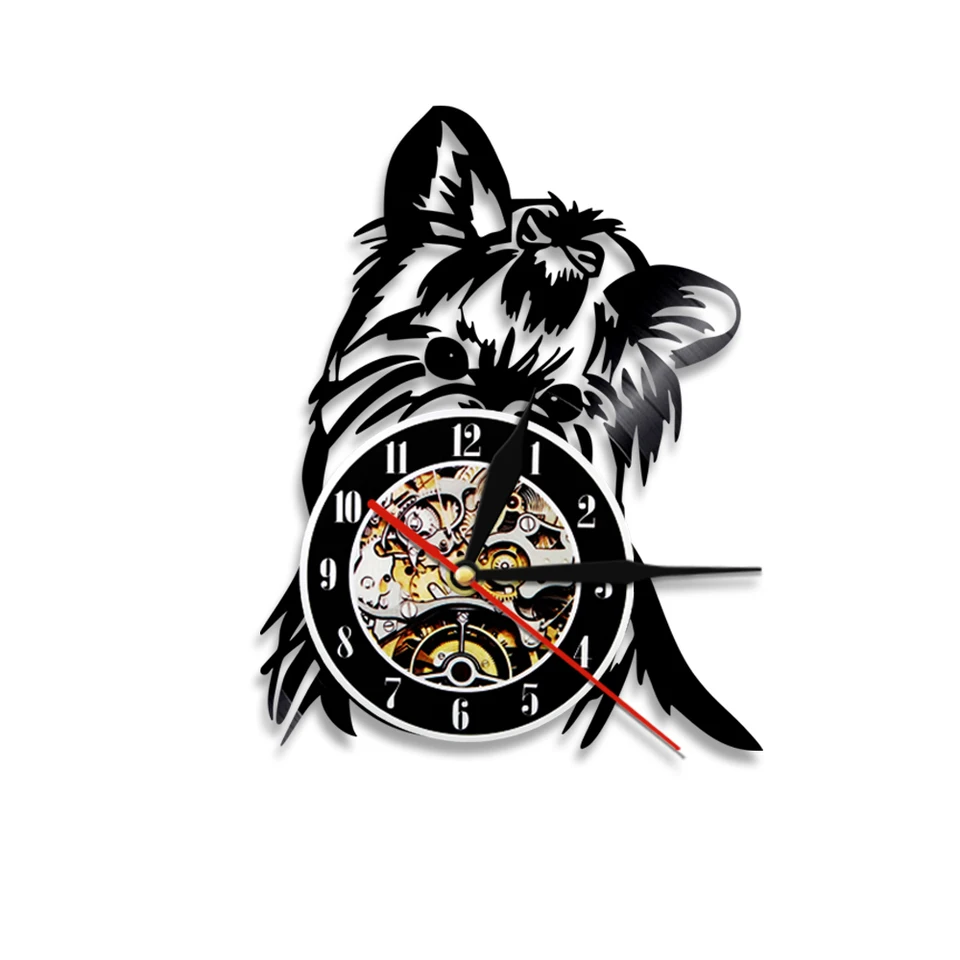 Yorkie Terrier Raca Do Cao Registro De Vinil Relogio Parede Filhote Cachorro Silhueta Led Luz Animais Tema Decoracao Casa Artesanal Presente Para Amante Do Cao Rel Parede Aliexpress