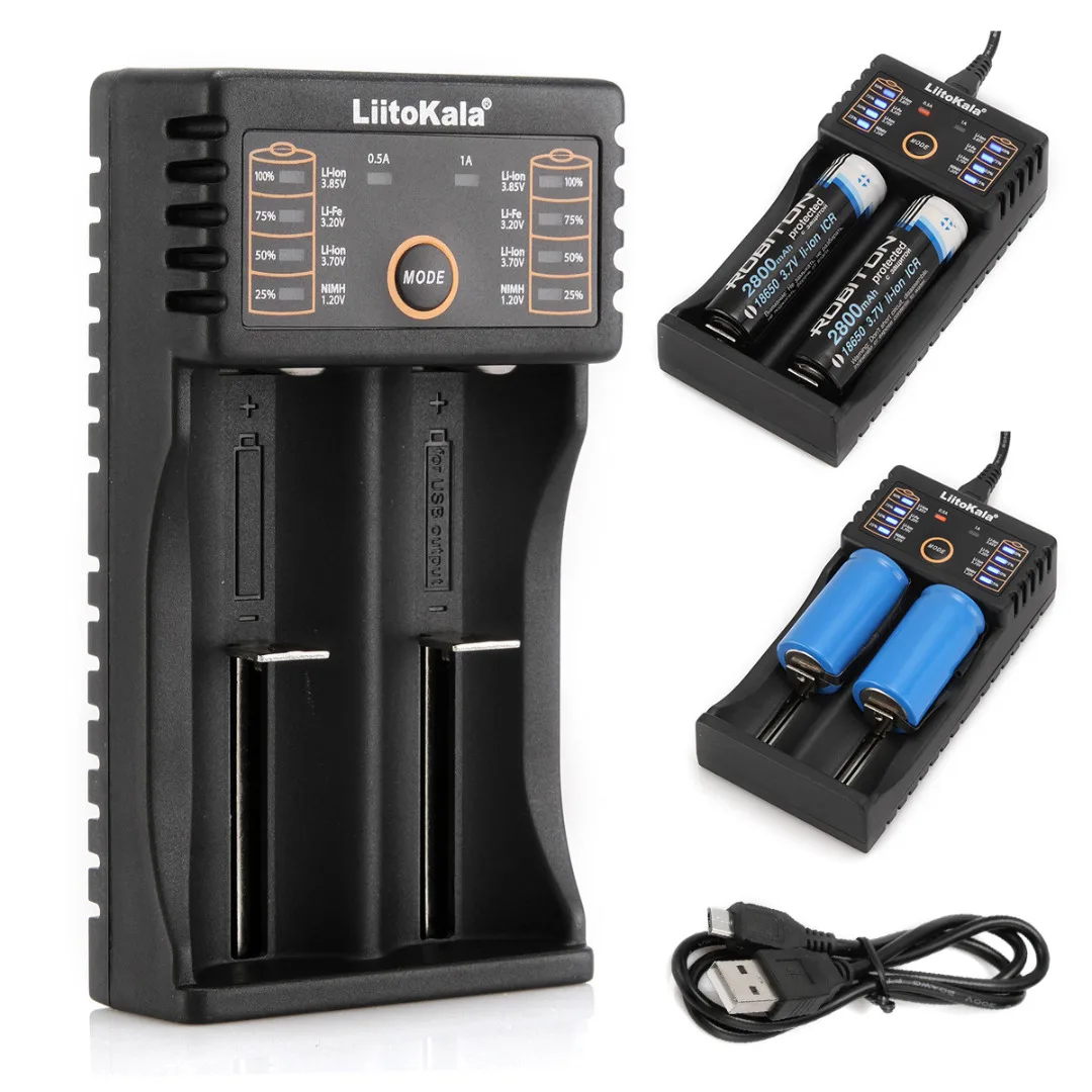 

Newest 1pc Lii-202 Batteries Chargers Black 2Slot USB Battery Charger For Ni-MH Li-ion LiFePO4 Battery Mayitr