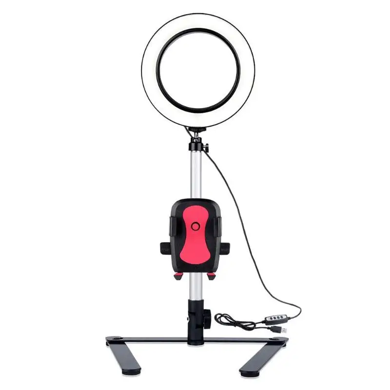 

7.9 inch Dimmable LED Studio Camera Ring Light Photo Phone Video Light Fill Light Lamp With Tripods Selfie Stick Stand Holder