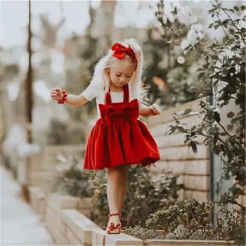 

Emmababy Baby Kids Girl Sleeveless Tutu Bow Knot Dresses Fashion Party Princess Red Dresses for Kids Girls Clothes Wholesale