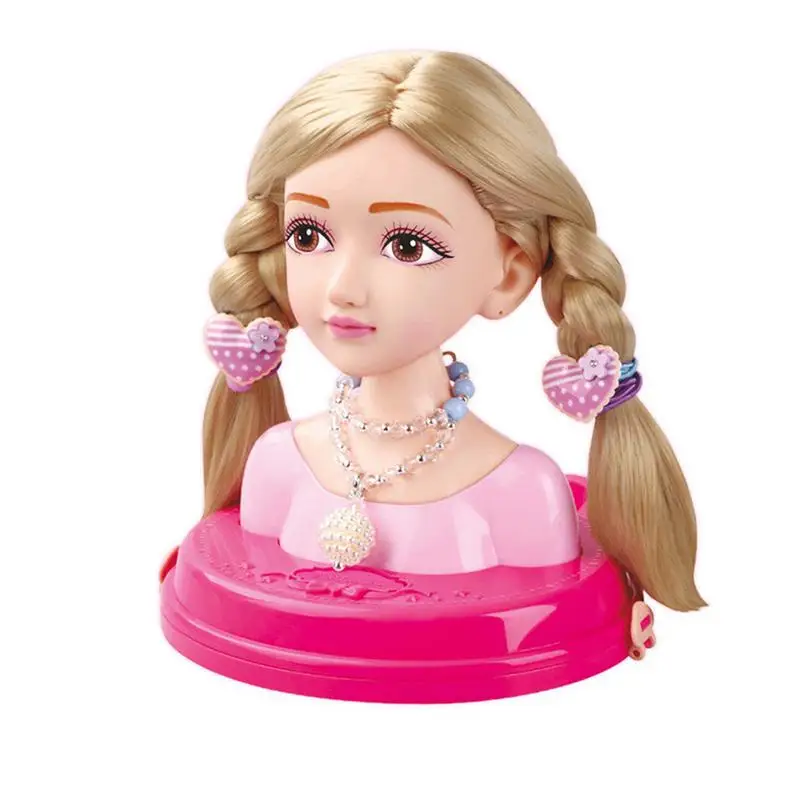 

Girls Comb Hair Makeup Exercise Model Toy Half-length Hairstyle Dolls And Cosmetics Tiara Practice Comb Toy Doll Hair Type