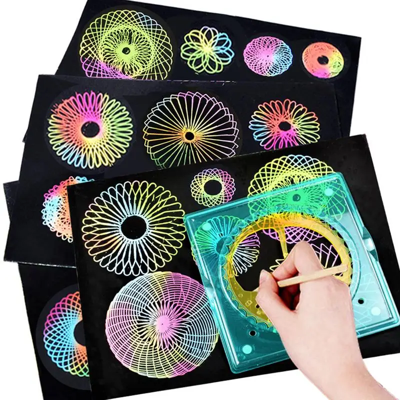 

Million Flower Ruler Magic Set Children's Art Drawing Template Rules For Wisdom Stationery Flowering Curve Gauge