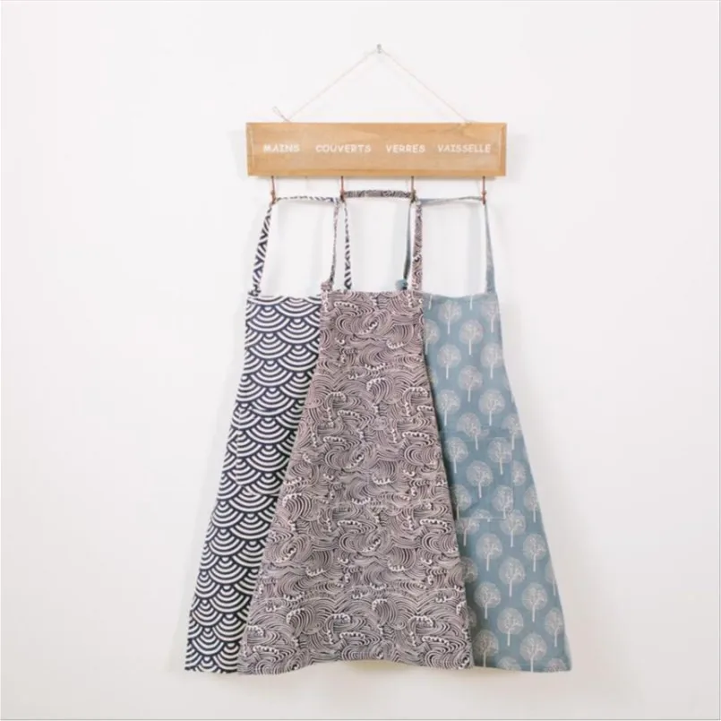 

New Apron Antifouling Cotton And Linen Apron For Woman Oil-proof Cooking Waist Simple Aprons Adult Sleeveless For Woman Kiitchen