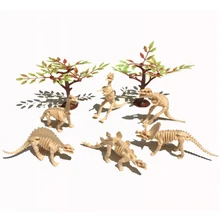 6 шт. Набор ПВХ Имитация Динозавра Fossil кольцо в форме скелета модель игрушечные лошадки детские игрушки подарок