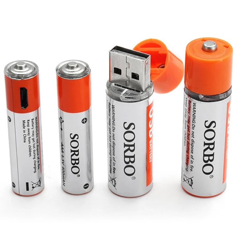 

SORBO 4Pcs 1.5V 2Aa 1200Mah 2Aaa 400Mah Lipo Battery 2Aa 2Aaa Quick Charge Support For Usb Rechargeable Battery