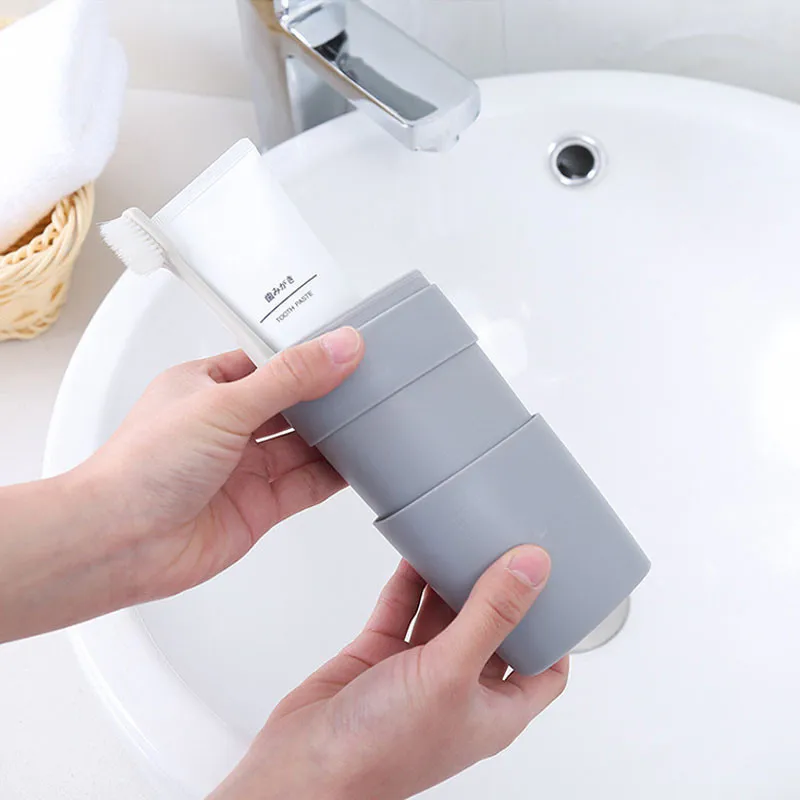 

Portable Outdoor Travel Toothbrush Toothpaste Storage Box Brushing Cup Plastic Making Bathroom Toothbrush Organizer Case