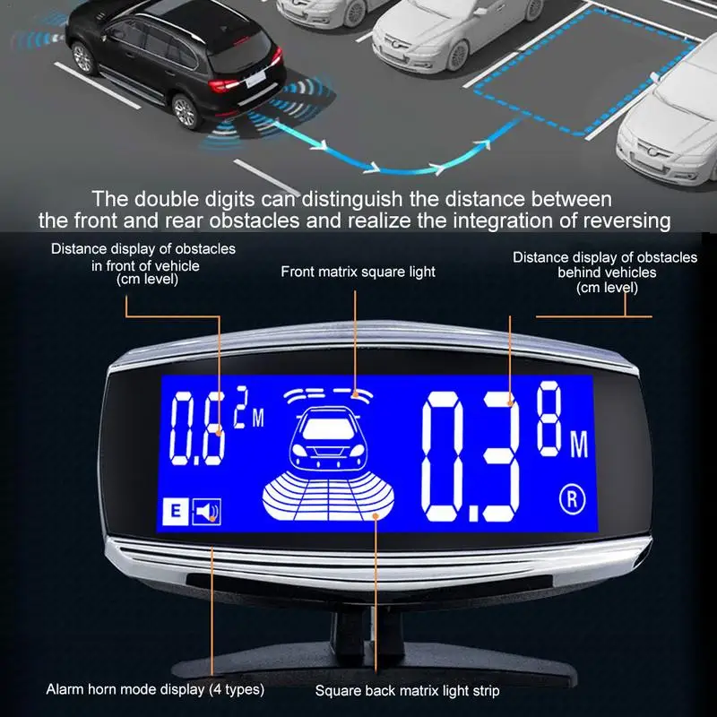 Pantalla LCD Dual 4/6/8 sensores coche marcha atrás Radar aparcamiento coche Detector asistencia aparcamiento Radar inversa