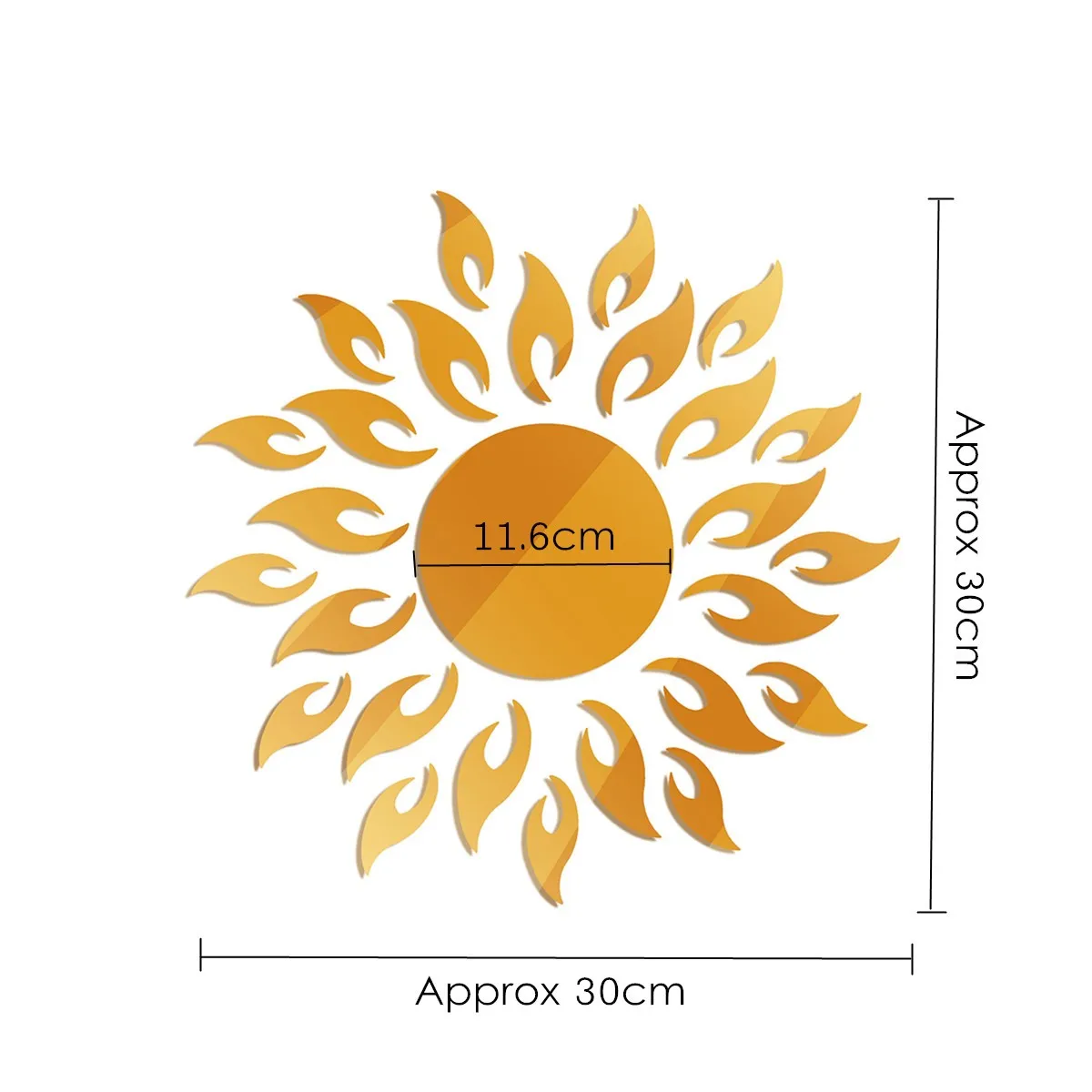 Съемный 3D Солнечный цветок декоративное настенное зеркало наклейка виниловая для украшения дома DIY зеркала художественный Декор