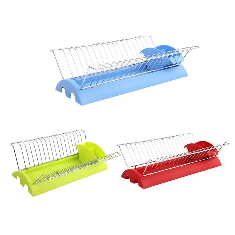 

1PC 42*27*10cm/16.54*10.63*3.94 Kitchen Safety Stainless Steel Dish Drainer Drying Rack Holder Tableware Storage Shelf
