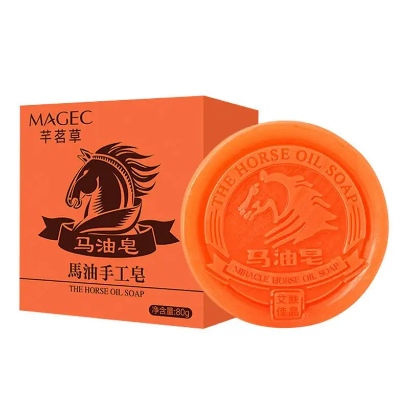 

1Pc Soap Horse Oil Handmade Bath Soaps Essential Oil Soap Cleansing Oil Control Body Skin Beauty Personal Care Black Head Remove