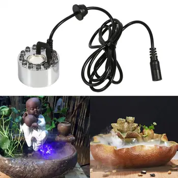 

Hot 24V Color Changing Ultrasonic Mist Maker Fogger Water Fountain Pond Atomizer Air Humidifier 12 LED With Adapter