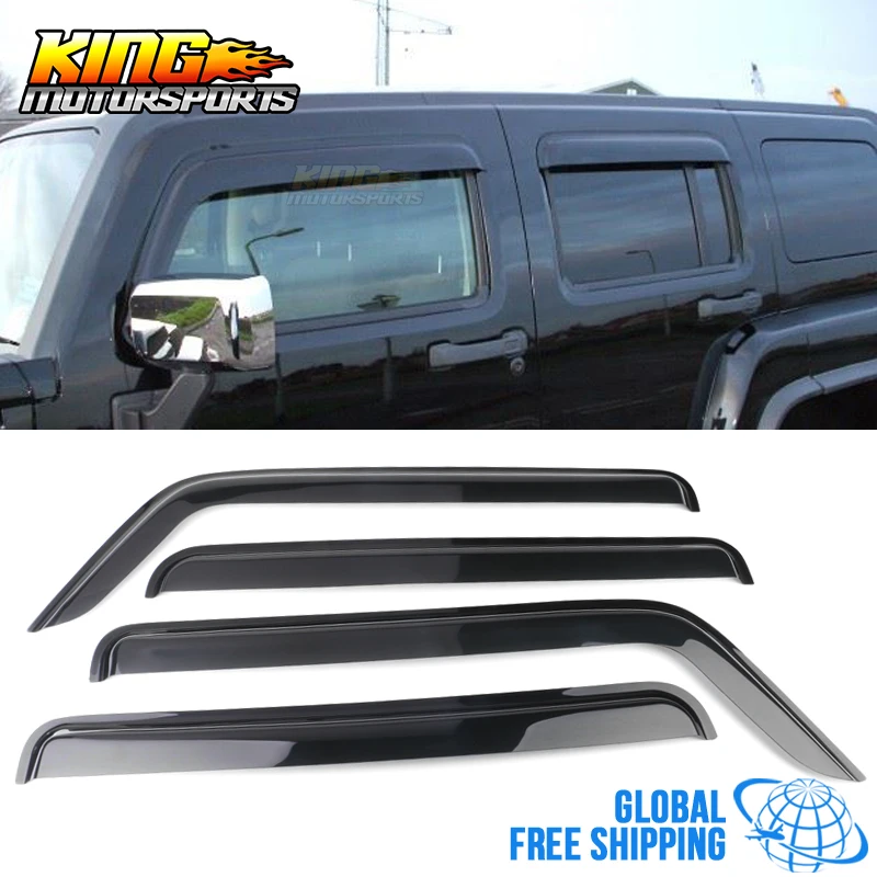 

Fits 05-09 Hummer H3 Acrylic Window Visors 4Pc Set Global Free Shipping