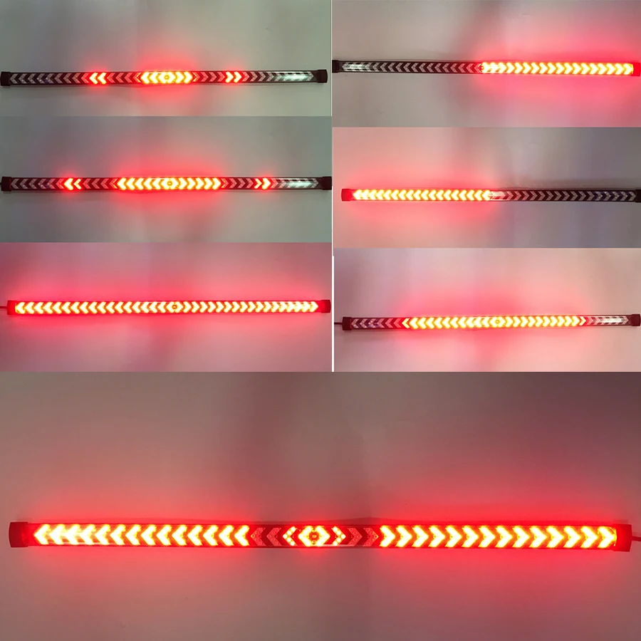 60 см стрела стиль торможения задний светильник полоса течёт сигнал поворота двойная вспышка 180 светодиодный задний ход водонепроницаемый
