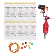 Красный комплект татуировок машина сильный двигатель ручка картридж иглы тату машинка для макияжа постоянный макияж инструмент