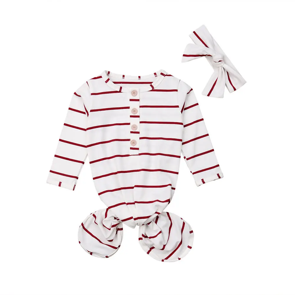 

Infant Newborn Baby Stripe Crib Sleeping Bag Wrap Swaddle Bathrobe Hat 2PCS Baby Boy Girl Clothes