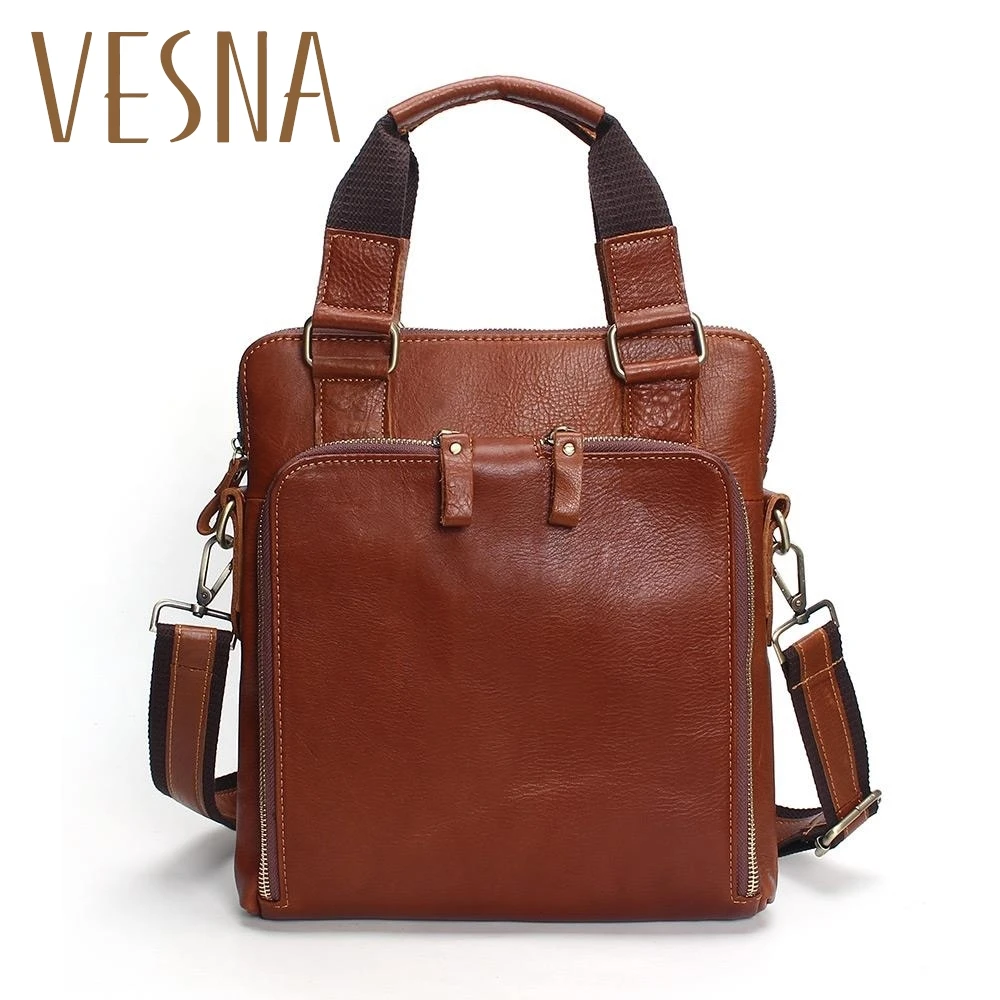 

Vesna Brand Men Bag Casual Men's Briefcase Shoulder Bags Laptop Crossbody Messenger Bag Men Leather Men's Travel Bags 2019