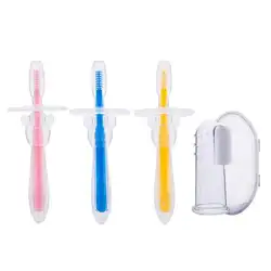 Детская зубная щетка с случае грязезащитная прокладка для мягкий безопасный силиконовые палец зубы резиновые очищение и массаж учебная