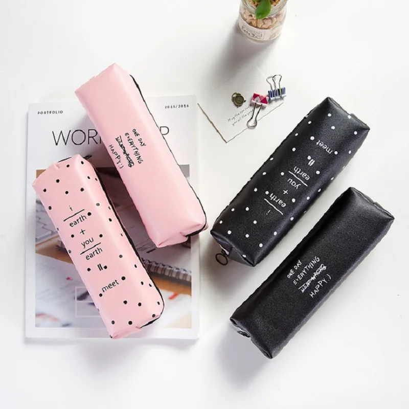 

NOVERTY Kawaii PU School Pencil Cases Creative Big Volume Pen Bag Box Pouch Cute Kids Gift Office Stationary Supplies 04947