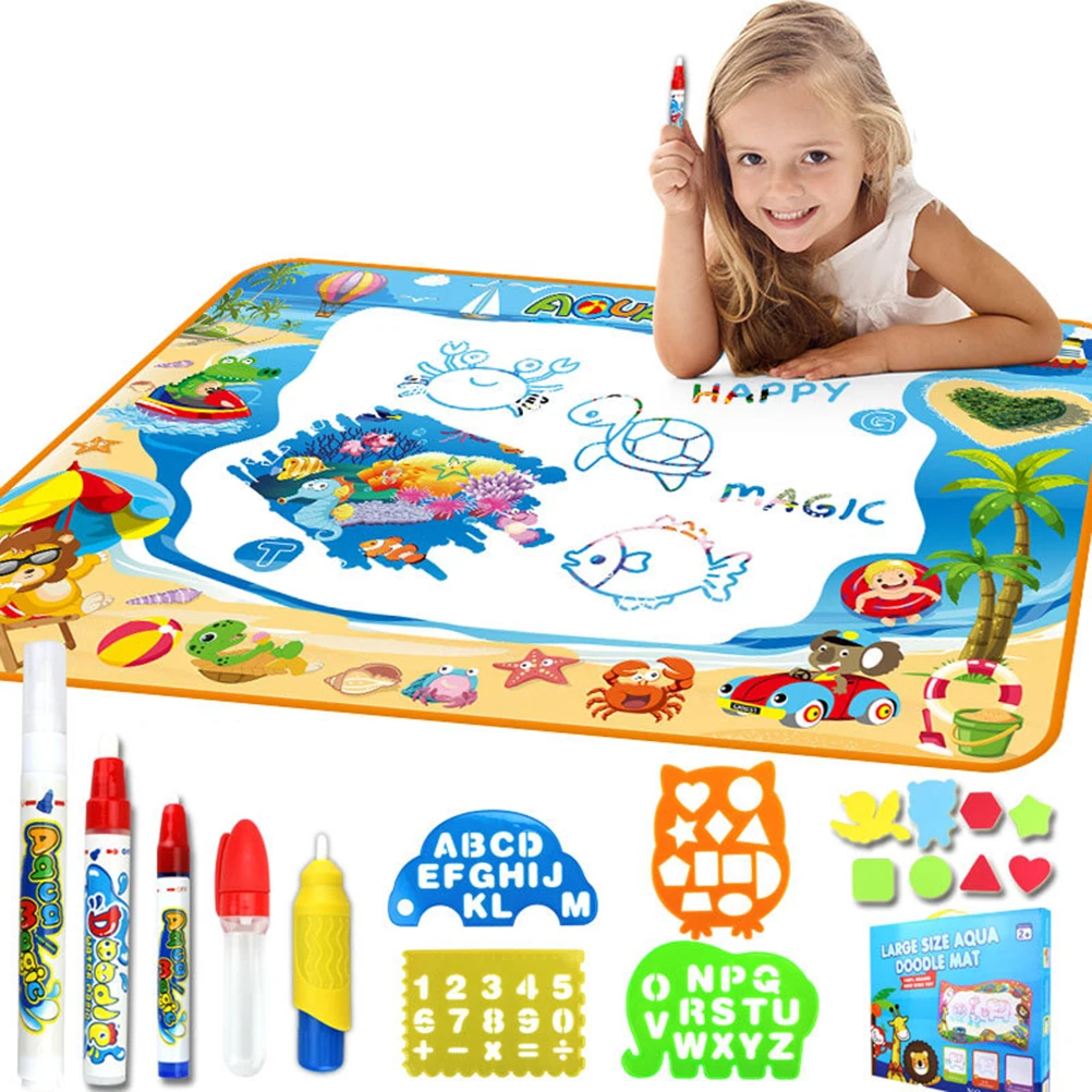 

Magic Water Drawing Mat Educational Kids Coloring Water Painting Board Doodle Water Pen Drawing Games Toys 100*70cm